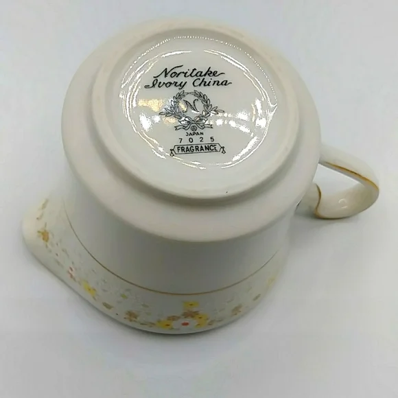 🎷HP! Noritake Ivory China, Creamer and Sugar Bowl "fragrance 7025". Japan - Picture 8 of 14